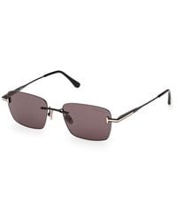 Tom Ford - Ft1354 Jake-02 01A Sunglasses Metal Smoke Squared Normal - Lyst