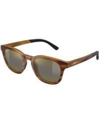 Maui Jim - Mj0737S 001 Occhiali Da Sole Iniettato Bronzo Rotonda - Lyst