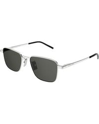 Saint Laurent - Sl 529 002 Sunglasses Metal Squared Normal - Lyst
