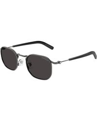 Montblanc - Mb0459S 001 Sunglasses Metal Geometric - Lyst