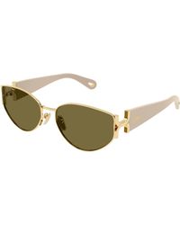 Chloé - Ch0260S 003 Sunglasses Metal Round - Lyst