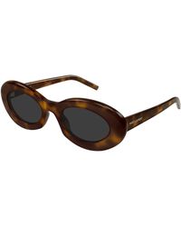 Saint Laurent - Sl 594 009 Sunglasses Acetate Round - Lyst