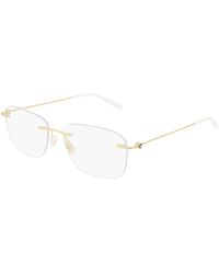Montblanc - Mb0075O 002 Optical Frames Metal Transparent Squared - Lyst