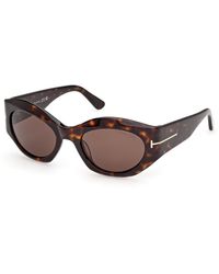 Tom Ford - Ft1415 Emmeline-02 52E Sunglasses Acetate Round Normal - Lyst