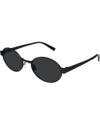 Saint Laurent - Sl 692 001 Sunglasses Metal Round - Lyst