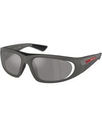 Prada Linea Rossa - Ps B03S 16X7W1 Sunglasses Injected Geometric Mirror - Lyst