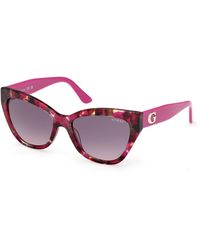 Guess - Gu00204 78F Sunglasses Acetate Grigio Cat Eye Normal Sfumato - Lyst