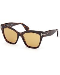 Tom Ford - Ft1217 Elvira 52E Sunglasses Acetate Marrone Butterfly Normal - Lyst