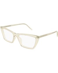 Saint Laurent - Sl 737 Mica Thin Opt 007 Optical Frames Acetate Transparent Squared - Lyst