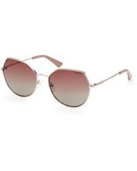 Guess - Gu7867 32T Sunglasses Metal Bordeaux Geometric Normal Shaded - Lyst