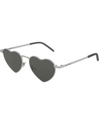 Saint Laurent - Sl 301 Loulou 001 Sunglasses Metal Geometric Normal - Lyst