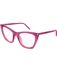 Saint Laurent - Sl 214 Kate Thin Opt 005 Optical Frames Acetate Transparent Cat Eye - Lyst