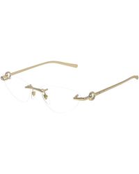 Gucci - Gg1702O 002 Optical Frames Metal Transparent Cat Eye - Lyst