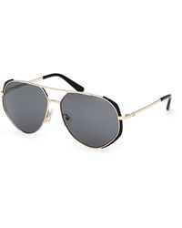 Guess - Gu00219 02A Sunglasses Metal Smoke Pilot Normal - Lyst