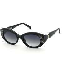Blumarine - Sbm239S 700S Sunglasses Acetate Smoke Geometric Normal Nuanced - Lyst