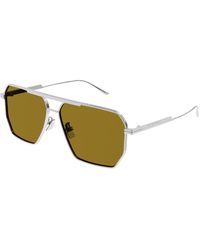 Bottega Veneta - Bv1012S 007 Sunglasses Metal Geometric - Lyst