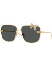 Versace - Ve2282 100287 Sunglasses Metal Squared Normal - Lyst