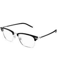 Montblanc - Mb0409O 001 Optical Frames Metal Transparent Squared - Lyst
