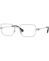 Burberry - Be1380 1005 Optical Frames Steel Transparent Squared Normal - Lyst