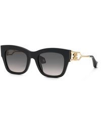 Roberto Cavalli - Src130 700 Sunglasses Acetate Smoke Squared Normal Shaded - Lyst