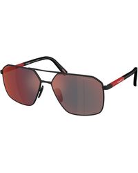 Prada Linea Rossa - Ps A50S Dg008F Sunglasses Metal Geometric Mirrored - Lyst