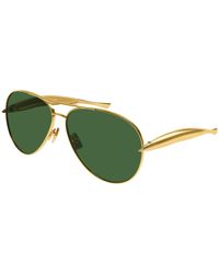 Bottega Veneta - Bv1305S 001 Sunglasses Metal Pilot - Lyst