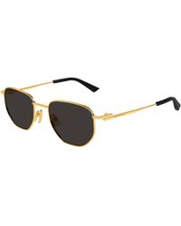 Bottega Veneta - Bv1301S 005 Sunglasses Metal Round - Lyst
