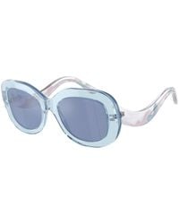 Giorgio Armani - Ar8217 61521U Sunglasses Acetate Light Round Mirrored - Lyst