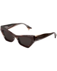Marni - Tg2 Zelaryth Chocolate Horn Sunglasses Acetate Geometric - Lyst