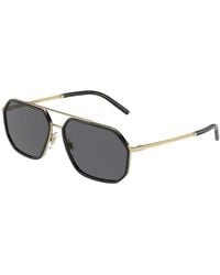 Dolce & Gabbana - Dg2285 02/81 Sunglasses Metal Pilot Polarized - Lyst