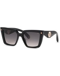 Philipp Plein - Spp178 Plein Muse 700 Sunglasses Acetate Smoke Squared Normal Shaded - Lyst