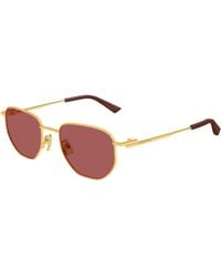Bottega Veneta - Bv1301S 006 Sunglasses Metal Round - Lyst