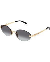 Gucci - Gg2051S 002 Sunglasses Metal Round - Lyst