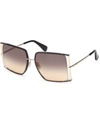Max Mara - Mm0120 Jean1 05A Sunglasses Metal Smoke Squared Normal - Lyst