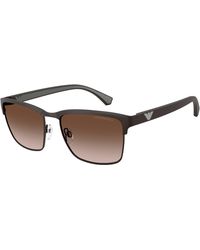 Emporio Armani - Ea2087 339013 Sunglasses Metal Pillow Normal Shaded - Lyst