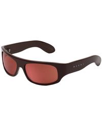Marni - Qq4 Uailus Sunglasses Acetate Bordeaux Wraparound - Lyst