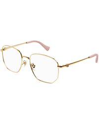 Gucci - Gg1420Ok 003 Optical Frames Metal Transparent Geometric - Lyst