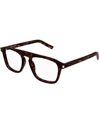 Saint Laurent - Sl 157 007 Optical Frames Acetate Transparent Squared - Lyst