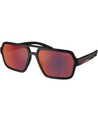 Prada Linea Rossa - Ps A06S Dg008F Sunglasses Injected Pilot Mirrored - Lyst