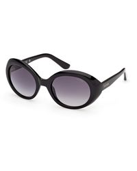 Guess - Gu00287 01B Sunglasses Injected Smoke Round Normal - Lyst