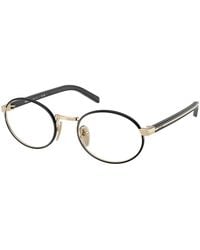 Prada - Pr B55V 20L1O1 Optical Frames Metal Transparent Round Normal - Lyst
