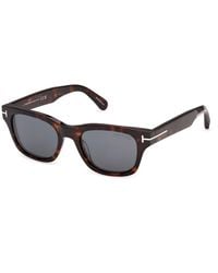 Tom Ford - Ft1357 Caleb-02 52A Sunglasses Acetate Smoke Squared Normal - Lyst