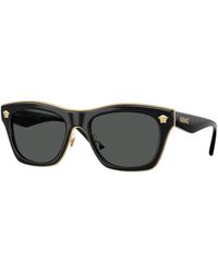 Versace - Ve2272 Gb1/87 Sunglasses Metal Squared Normal - Lyst