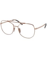 Prada - Pr A58V Zvf1O1 Optical Frames Steel Transparent Geometric Normal - Lyst