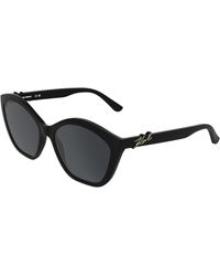 KARL LAGERFELD - Kl6222S 001 Sunglasses Bio-Injected Smoke Cat Eye Normal - Lyst