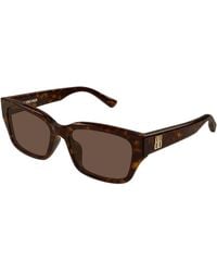 Balenciaga - Bb0480Sk 002 Occhiali Da Sole Acetato Marrone Squadrata - Lyst