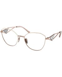 Prada - Pr 52Zv Svf1O1 Optical Frames Steel Transparent Geometric Normal - Lyst