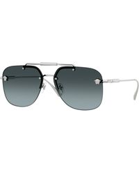 Versace - Ve2296 1000V1 Sunglasses Metal Squared Normal Nuanced - Lyst