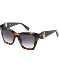 Furla - Sfu884 09Uv Sunglasses Acetate Smoke Squared Normal Shaded - Lyst