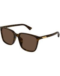Bottega Veneta - Bv1516Sk 002 Occhiali Da Sole Acetato Marrone Squadrata - Lyst